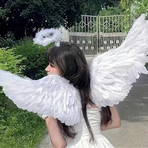 White Angel Wings Costume Accessory